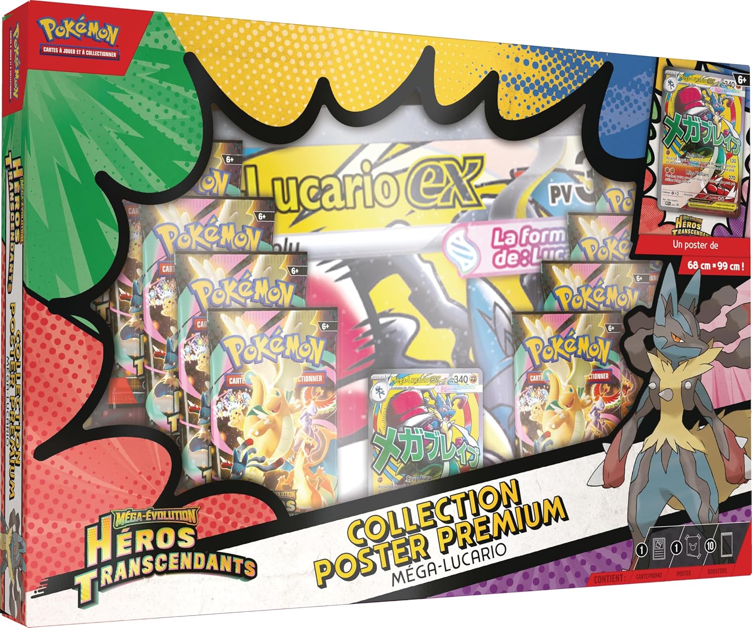 Pokémon : Collection Poster Premium Méga-Évolution – Héros Transcendants – Méga-Lucario [FR]