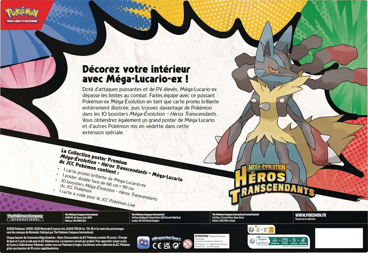 Pokémon : Collection Poster Premium Méga-Évolution – Héros Transcendants – Méga-Lucario ME2.5 [FR]