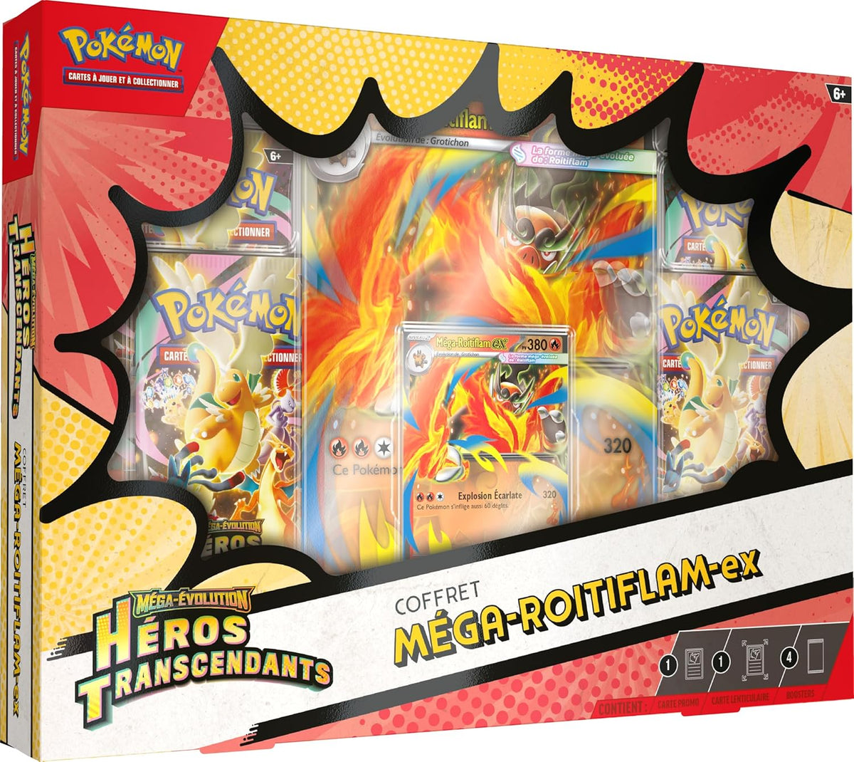 Pokémon : Coffret Méga-Évolution – Héros Transcendants – Méga-Roitiflam-ex ME2.5 [FR]