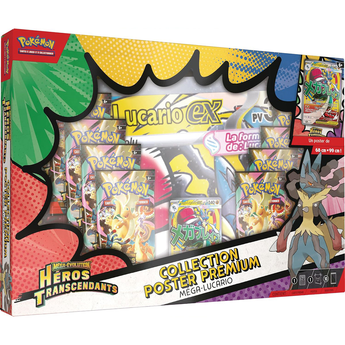 Pokémon : Collection Poster Premium Méga-Évolution – Héros Transcendants – Méga-Lucario ME2.5 [FR]