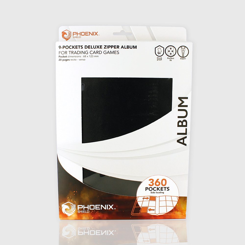 Zip Album Deluxe Black 360 Cards Phoenix Shield©